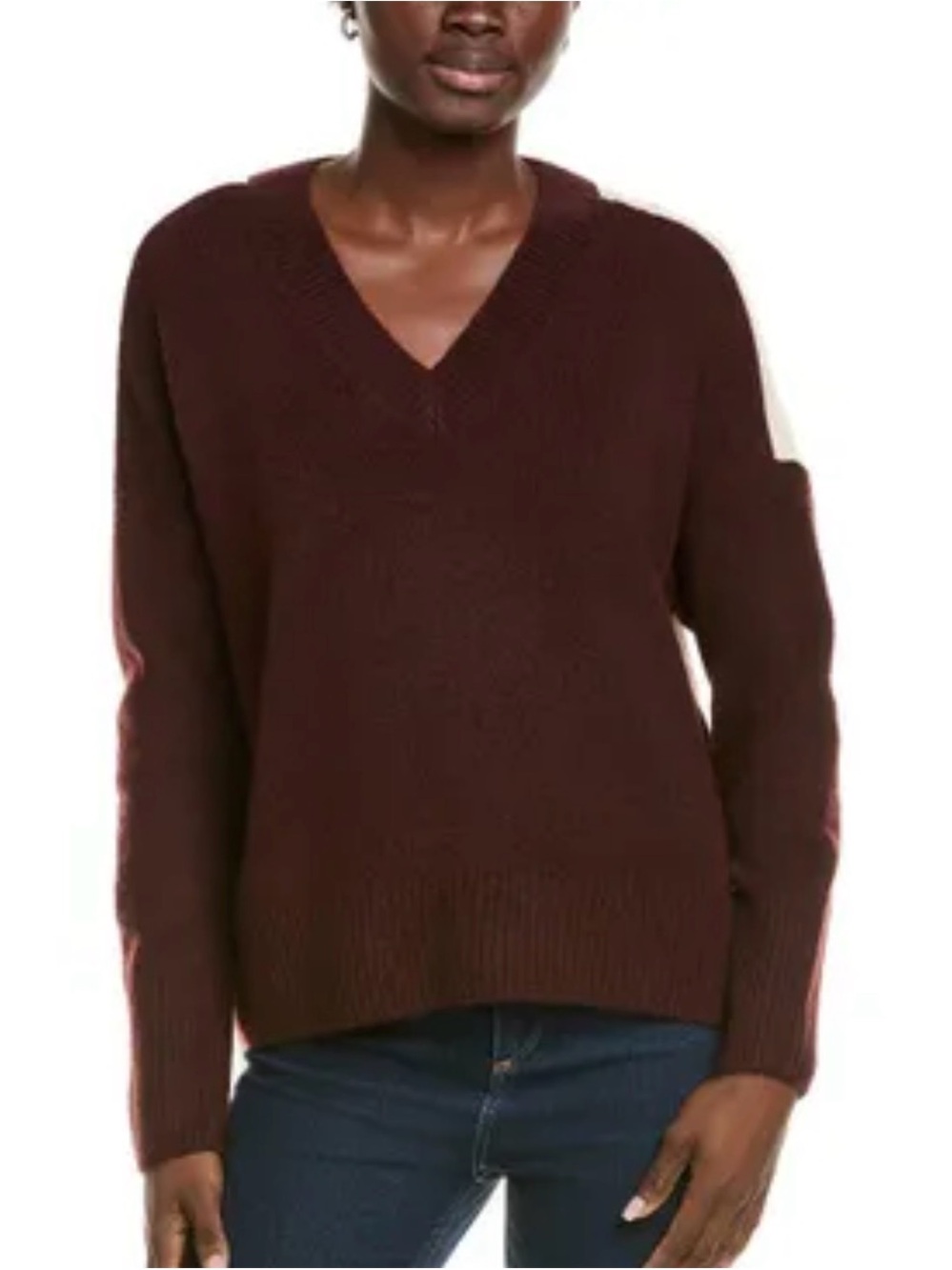 Vince Camuto Women's V-Neck Sweater in Deep Burgundy